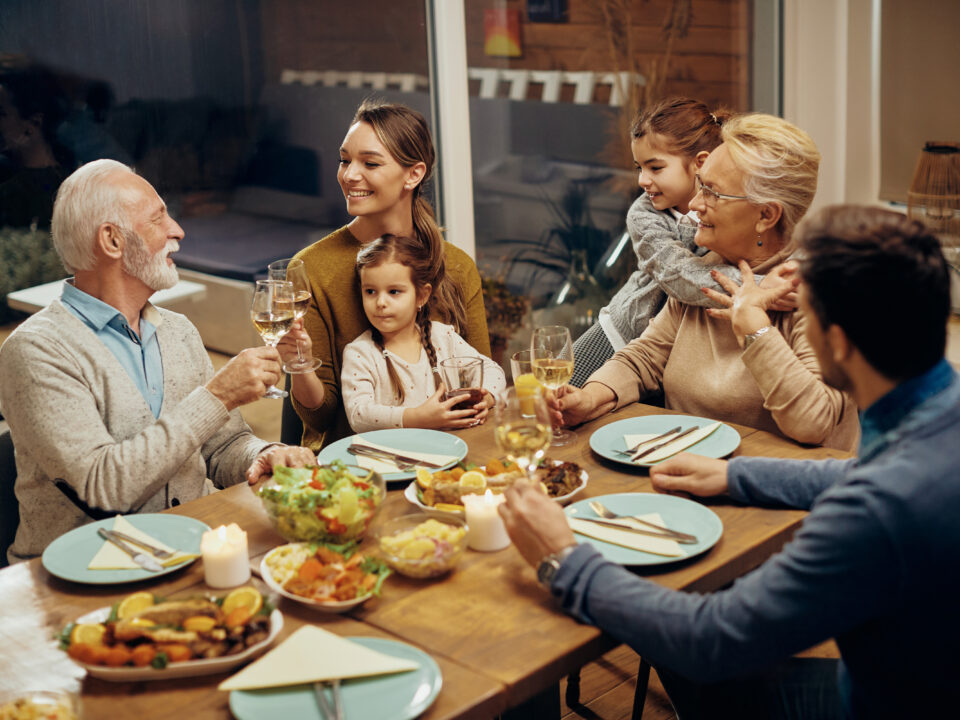 A toast for many upcoming family dinners!